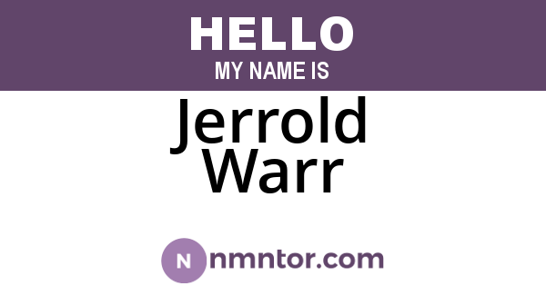 Jerrold Warr