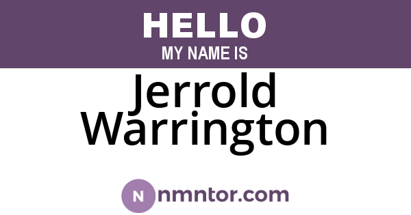 Jerrold Warrington
