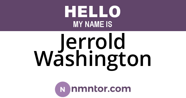 Jerrold Washington