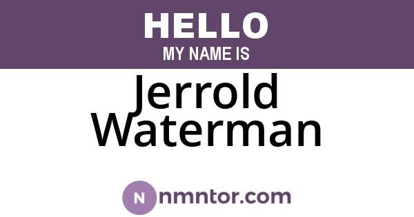 Jerrold Waterman
