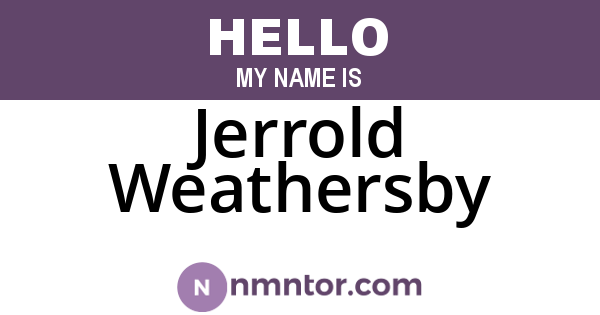 Jerrold Weathersby