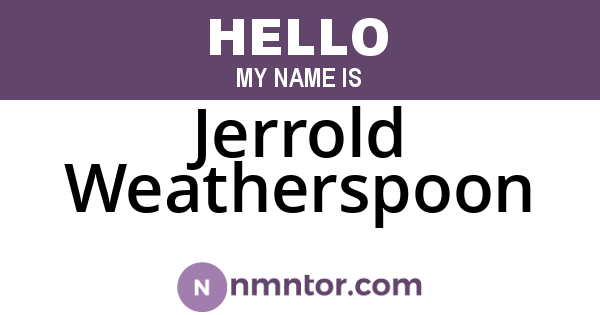 Jerrold Weatherspoon