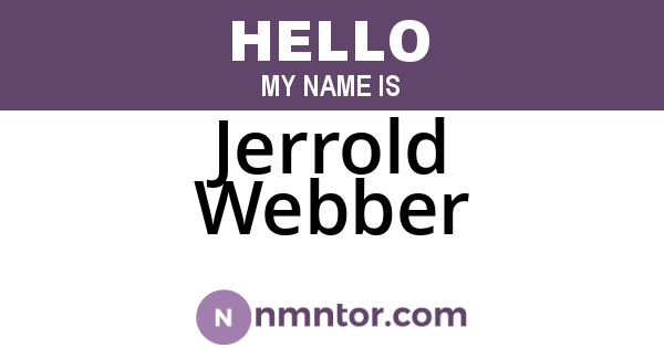 Jerrold Webber