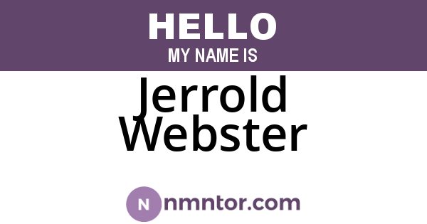 Jerrold Webster
