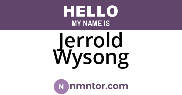 Jerrold Wysong