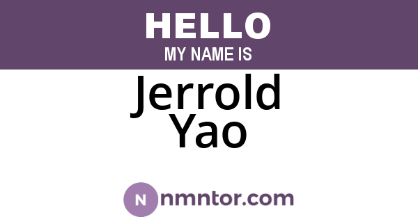 Jerrold Yao