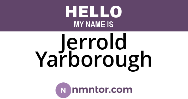 Jerrold Yarborough