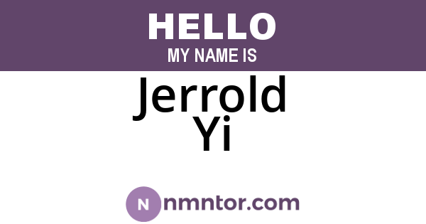 Jerrold Yi