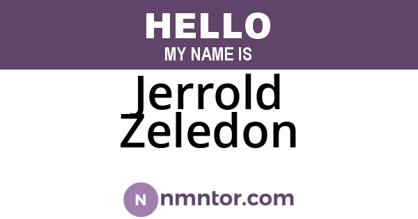Jerrold Zeledon