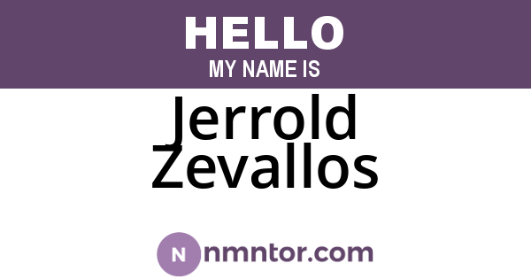 Jerrold Zevallos