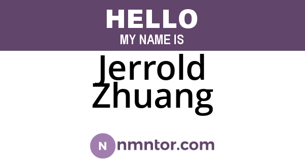 Jerrold Zhuang