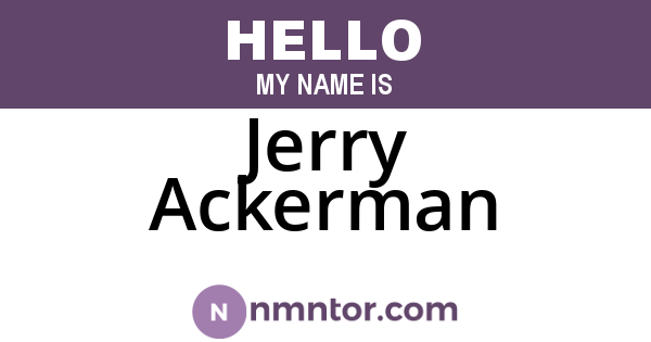 Jerry Ackerman