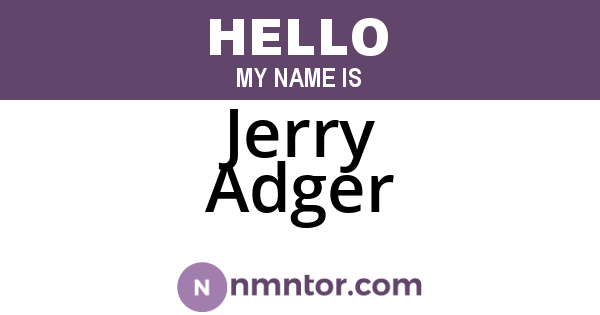 Jerry Adger