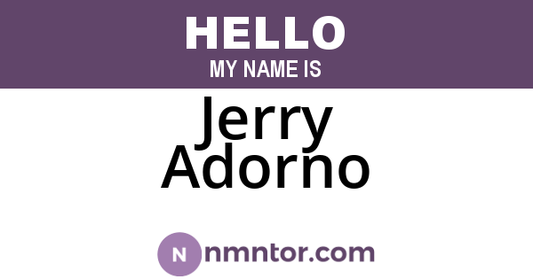 Jerry Adorno