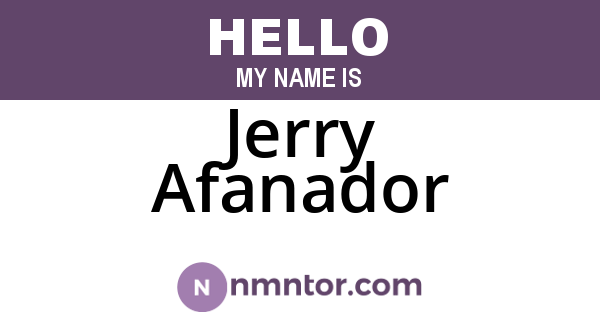 Jerry Afanador