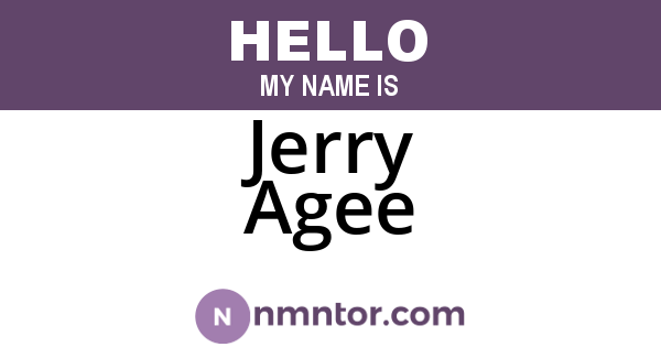 Jerry Agee
