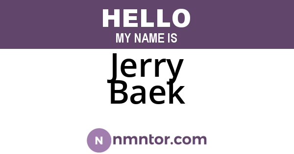 Jerry Baek