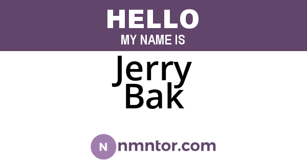 Jerry Bak