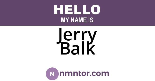 Jerry Balk