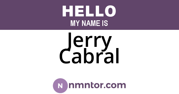 Jerry Cabral
