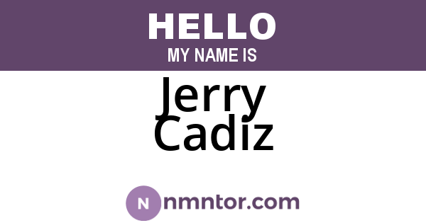 Jerry Cadiz