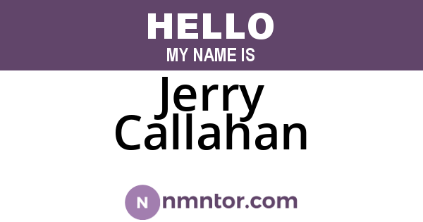Jerry Callahan