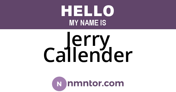 Jerry Callender