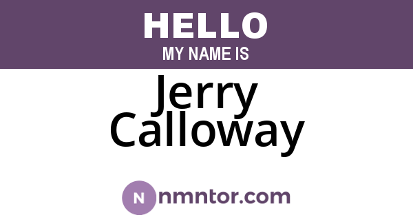 Jerry Calloway