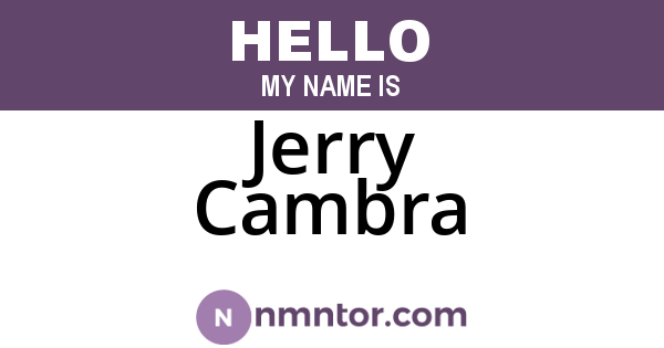 Jerry Cambra