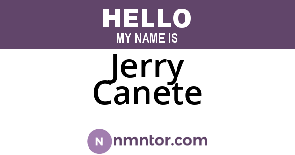 Jerry Canete