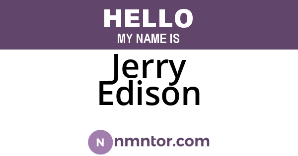 Jerry Edison