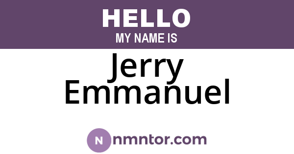 Jerry Emmanuel