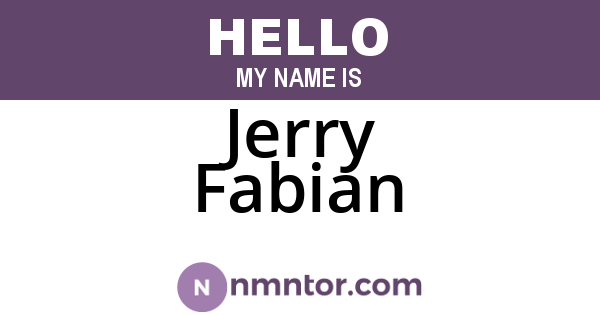 Jerry Fabian