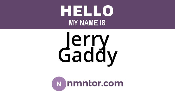Jerry Gaddy