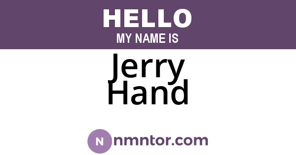Jerry Hand