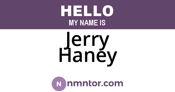 Jerry Haney