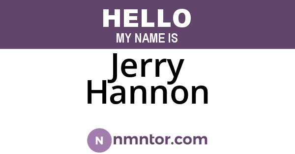 Jerry Hannon