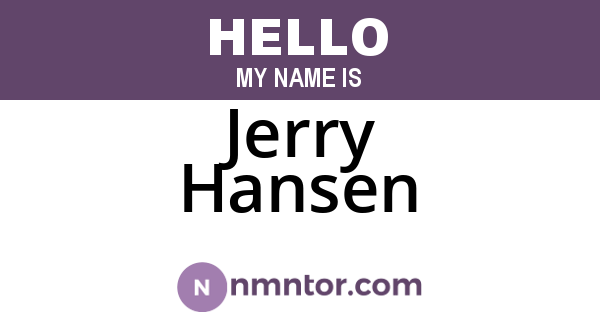 Jerry Hansen