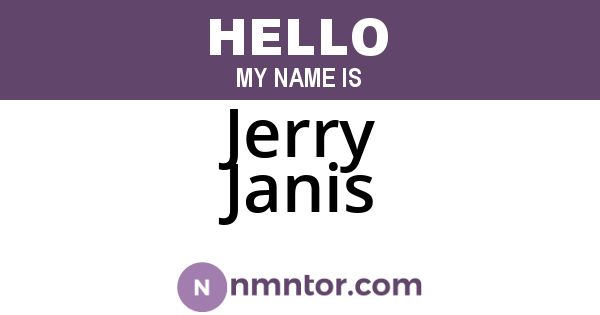 Jerry Janis