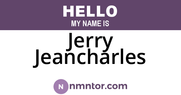 Jerry Jeancharles