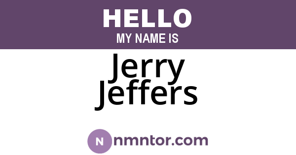 Jerry Jeffers