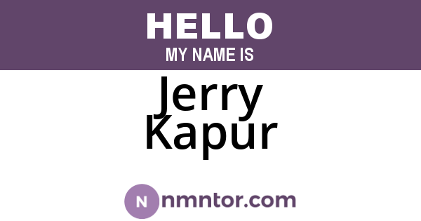 Jerry Kapur