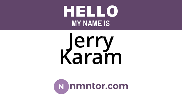 Jerry Karam