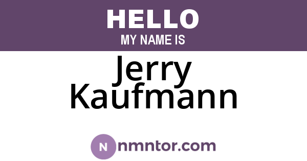 Jerry Kaufmann