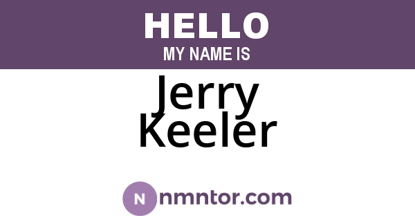 Jerry Keeler