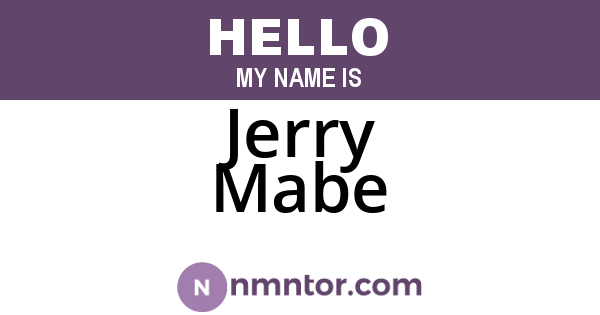 Jerry Mabe