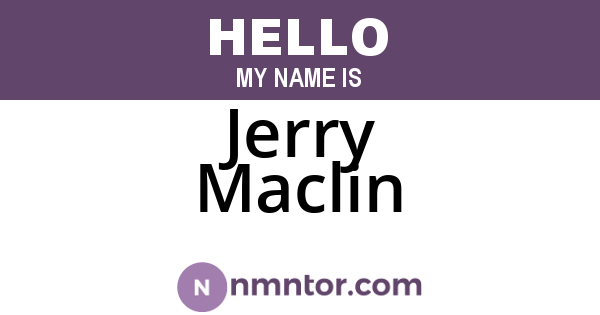 Jerry Maclin