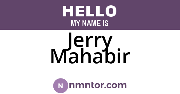 Jerry Mahabir