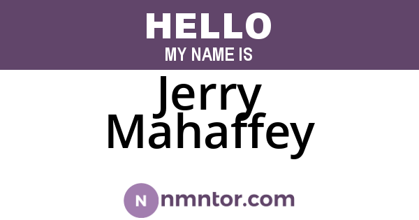 Jerry Mahaffey