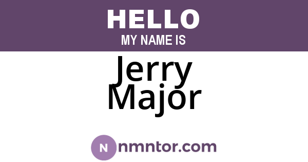 Jerry Major